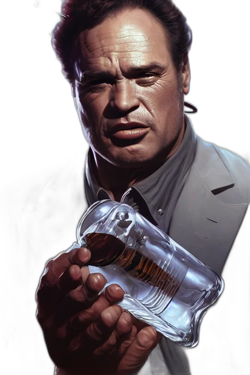 bottle, face, weapon, photorealistic transparent PNG cut-out