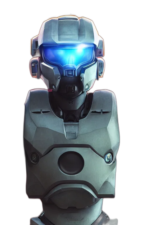 robot, face, 3d render, concept art transparent PNG cut-out