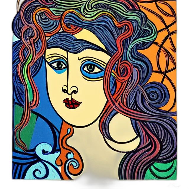 face, cartoon, oil painting, watercolor transparent PNG cut-out