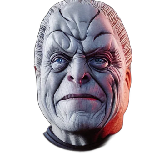 face, mask, creature, 3d render transparent PNG cut-out