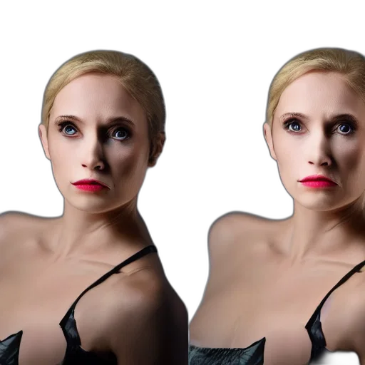 face, dress, hair, photorealistic transparent PNG cut-out