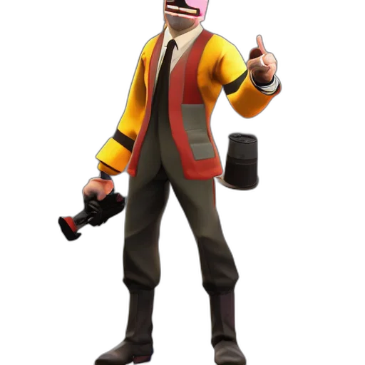 staff, jacket, weapon, robot transparent PNG cut-out