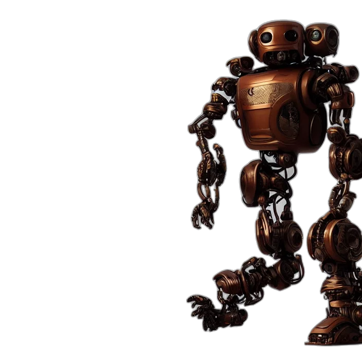 robot, concept art, 3d render, octane transparent PNG cut-out