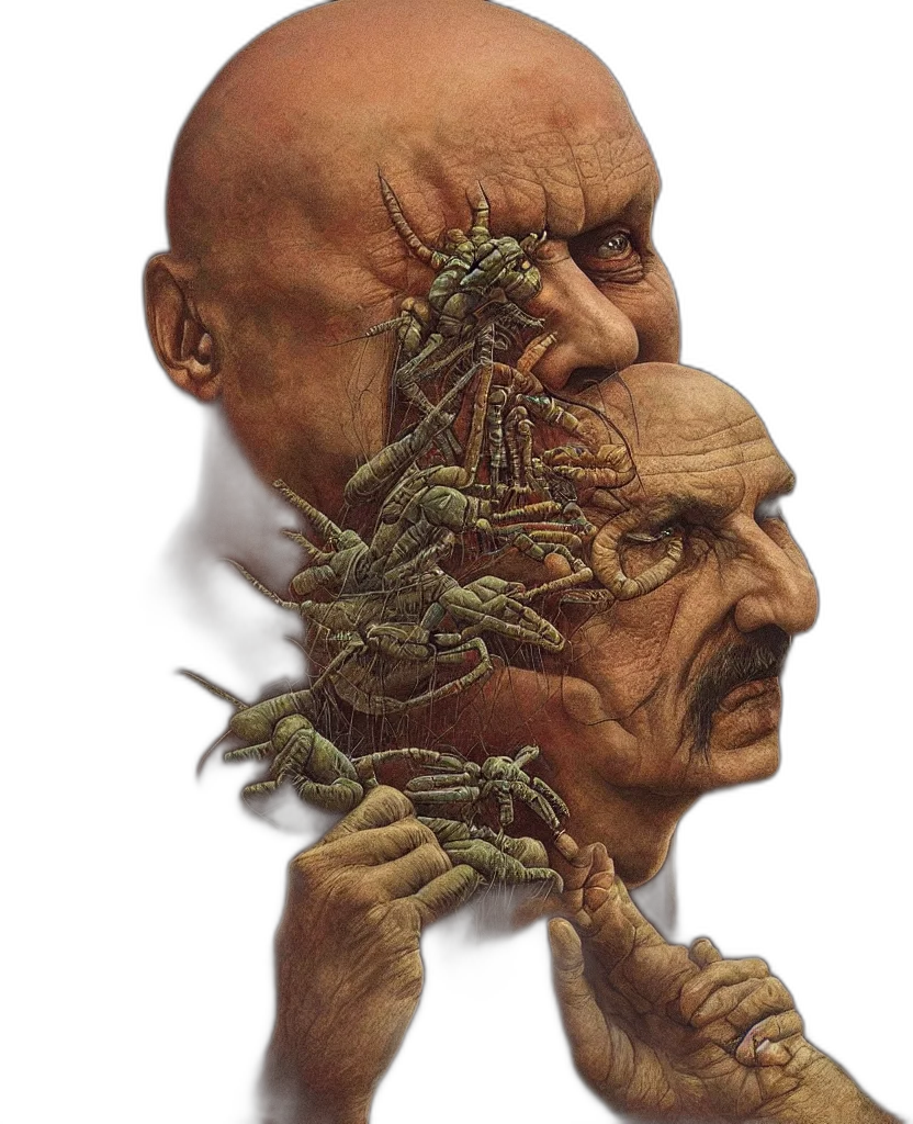 face, mask, staff, creature transparent PNG cut-out