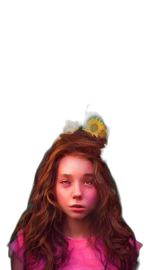 face, crown, hair, creature transparent PNG cut-out