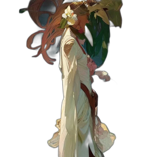 dress, staff, crown, dragon transparent PNG cut-out