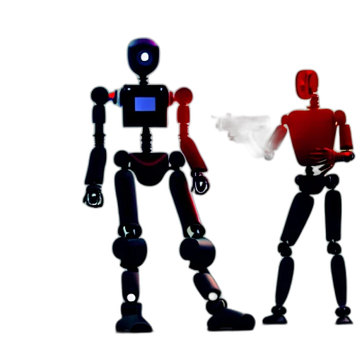 robot, concept art, 3d render, pixel art transparent PNG cut-out