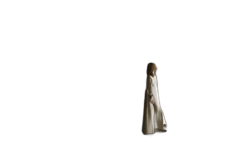 dress, hair, staff, sword transparent PNG cut-out