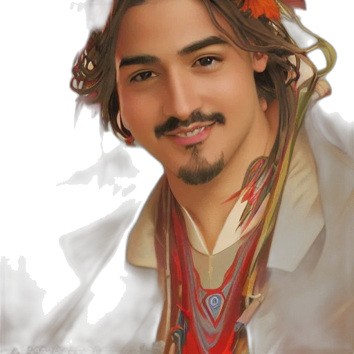 face, staff, jewelry, photorealistic transparent PNG cut-out