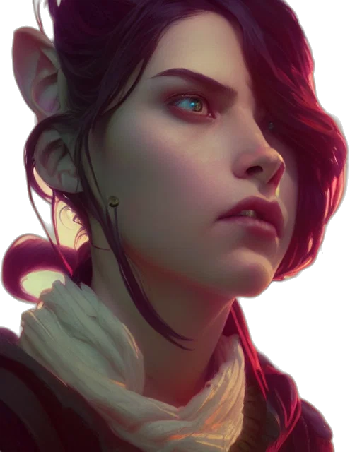face, staff, jacket, cyberpunk transparent PNG cut-out