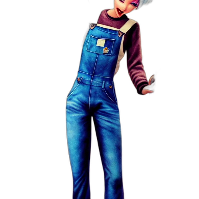 jacket, staff, robot, 3d render transparent PNG cut-out