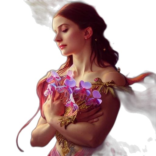 jewelry, dress, fantasy art, photorealistic transparent PNG cut-out