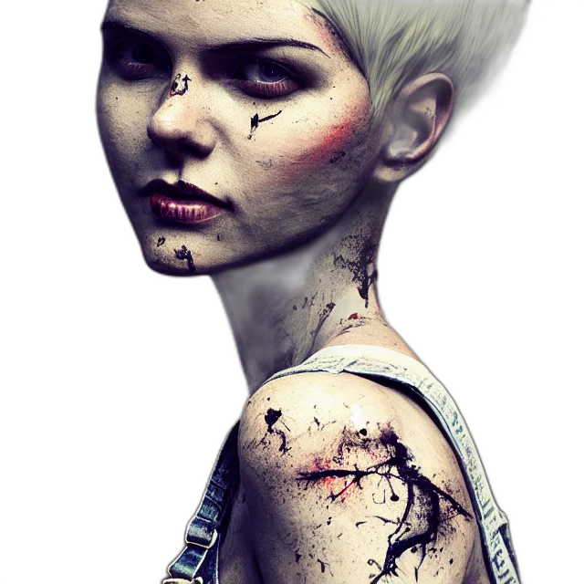 face, cyberpunk, fantasy art, photorealistic transparent PNG cut-out