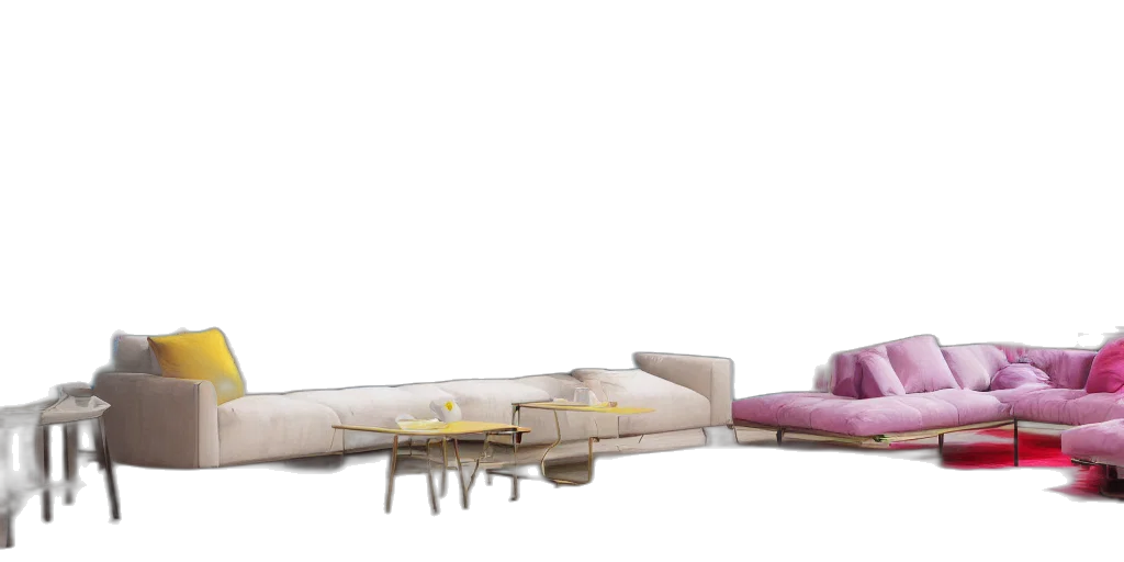 furniture, 3d render, concept art, pastel transparent PNG cut-out