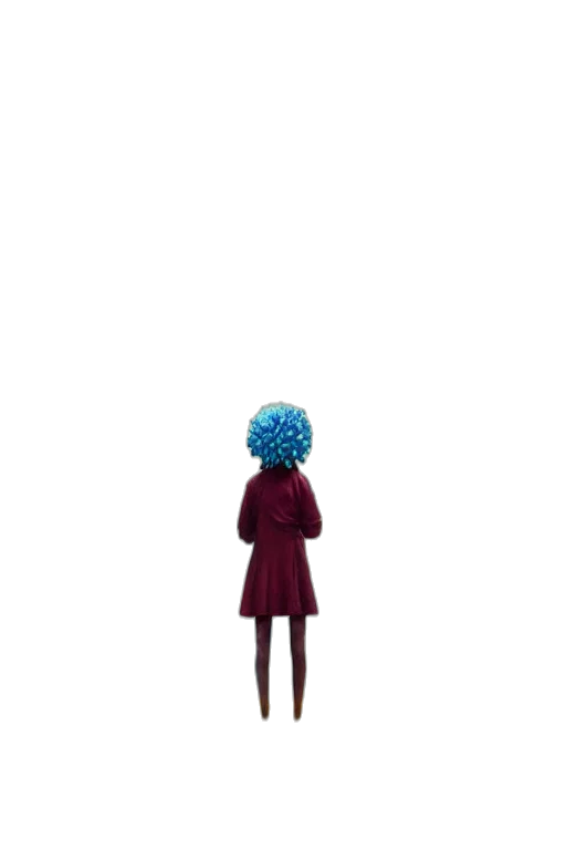 dress, hair, robot, staff transparent PNG cut-out