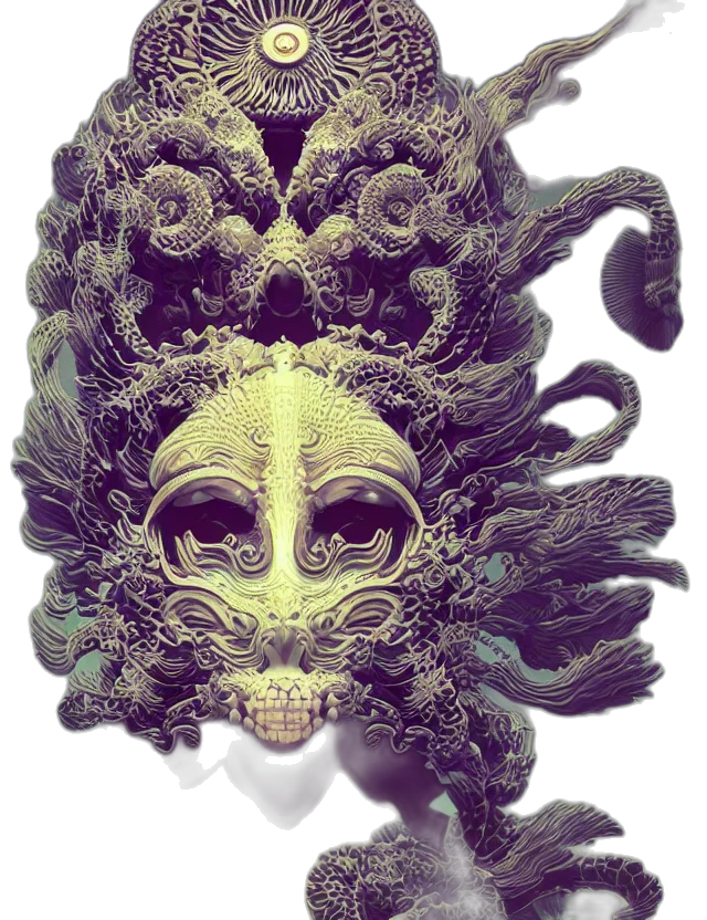 mask, crown, creature, dragon transparent PNG cut-out