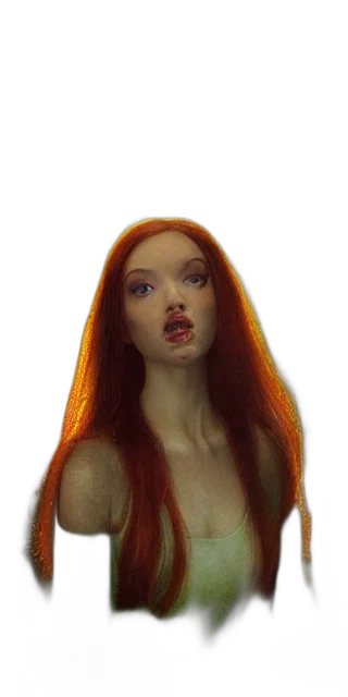 hair, face, dress, creature transparent PNG cut-out