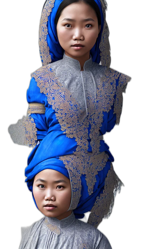 dress, crown, face, 3d render transparent PNG cut-out
