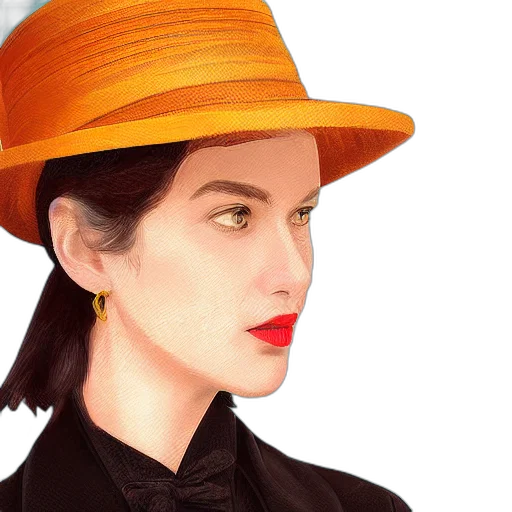 hat, photorealistic, oil painting, cartoon transparent PNG cut-out