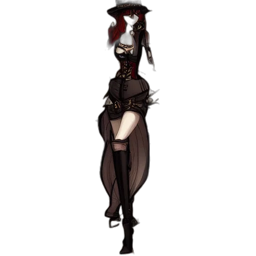 staff, hat, dress, concept art transparent PNG cut-out