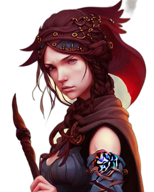 staff, crown, face, fantasy art transparent PNG cut-out