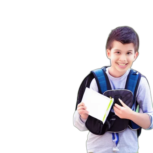 3d render, photorealistic, happy, student transparent PNG cut-out