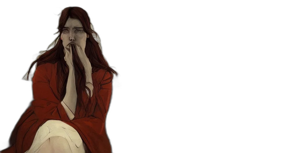 dress, face, concept art, watercolor transparent PNG cut-out