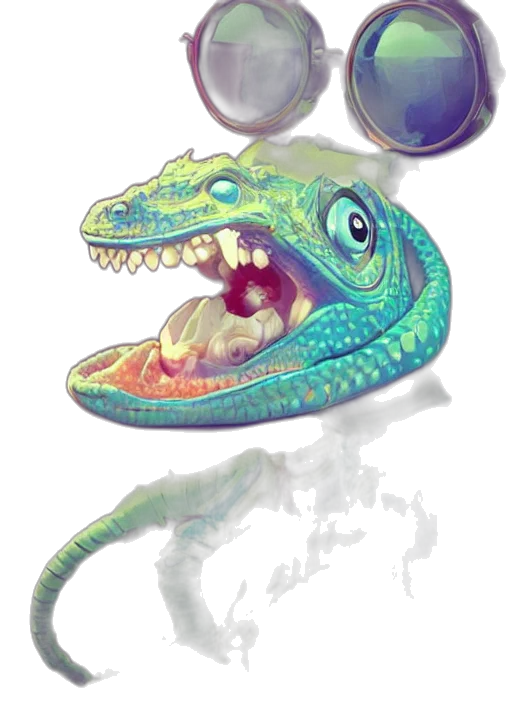 creature, dragon, mask, staff transparent PNG cut-out