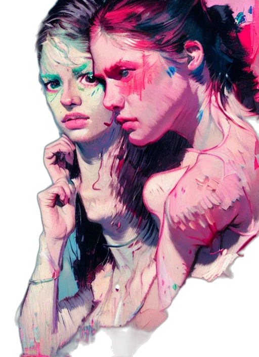 face, mask, cyberpunk, comic book art transparent PNG cut-out