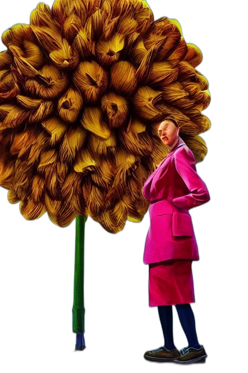 flower, jacket, hair, umbrella transparent PNG cut-out