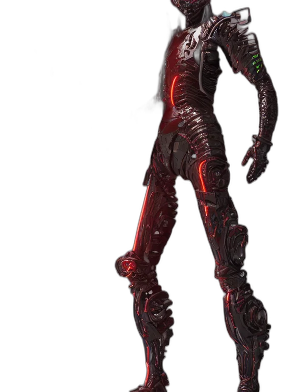 robot, creature, staff, weapon transparent PNG cut-out