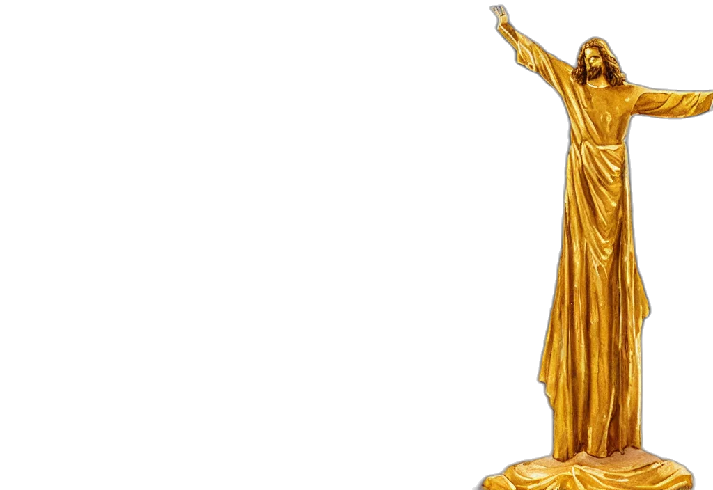dress, staff, 3d render, golden transparent PNG cut-out