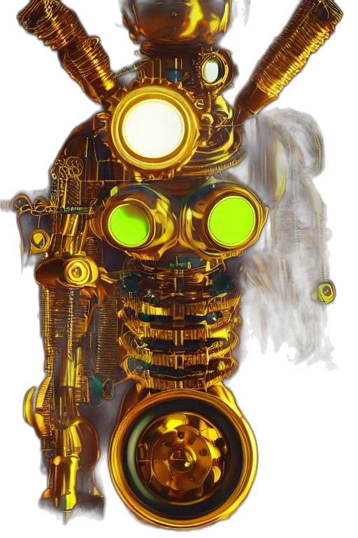 robot, mask, staff, weapon transparent PNG cut-out