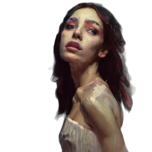 dress, face, concept art, photorealistic transparent PNG cut-out
