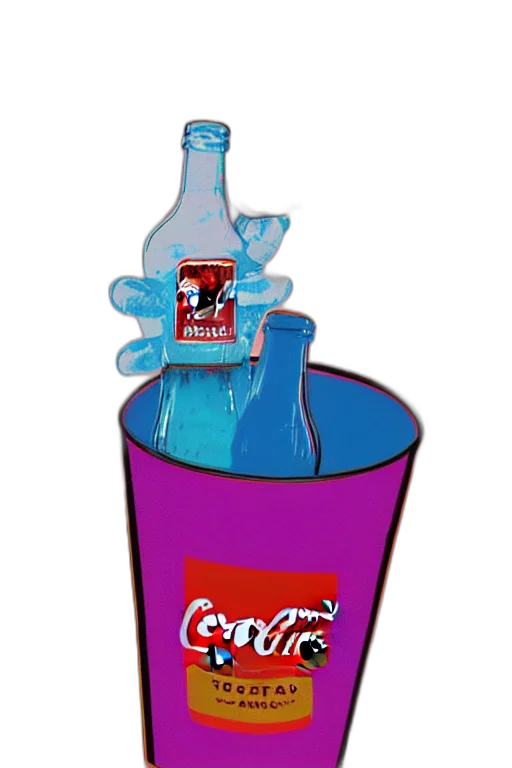 bottle, crown, food, vaporwave transparent PNG cut-out