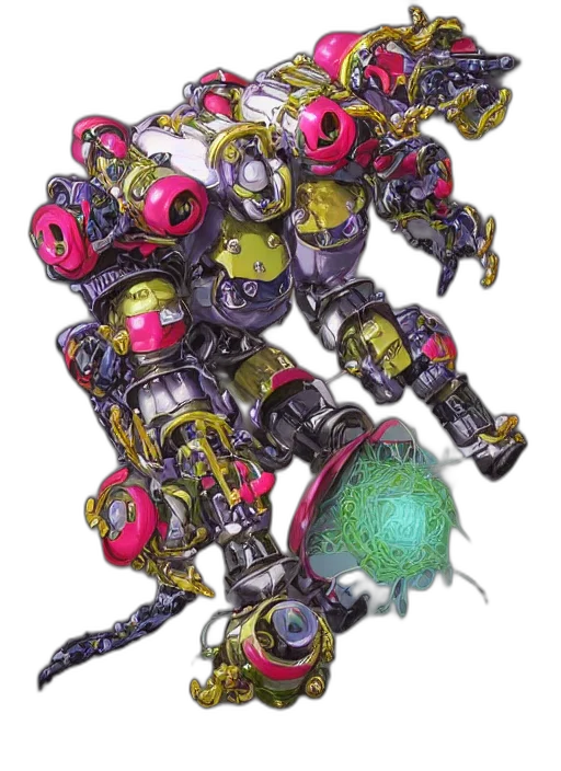 robot, weapon, concept art, 3d render transparent PNG cut-out