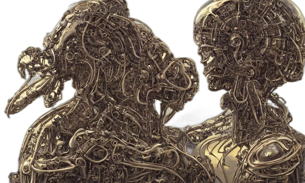 robot, concept art, comic book art, 3d render transparent PNG cut-out