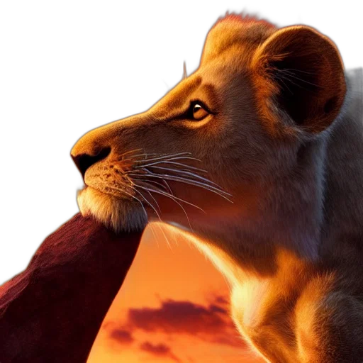 animal, crown, concept art, photorealistic transparent PNG cut-out