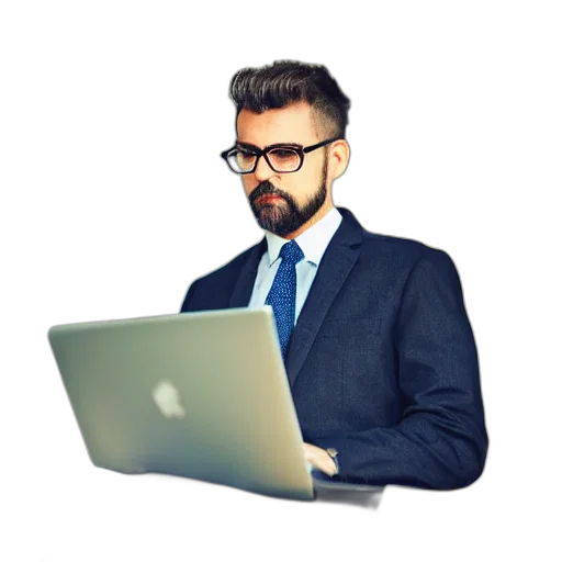 staff, jacket, face, 3d render transparent PNG cut-out