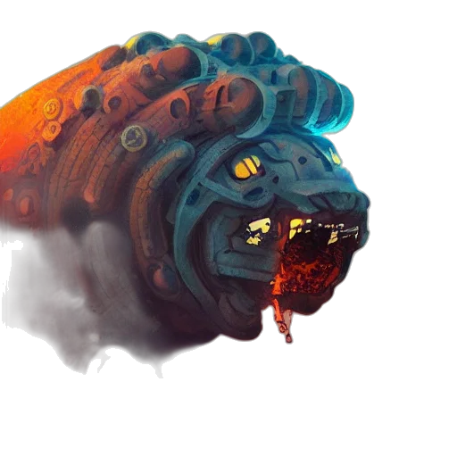 dragon, creature, mask, weapon transparent PNG cut-out
