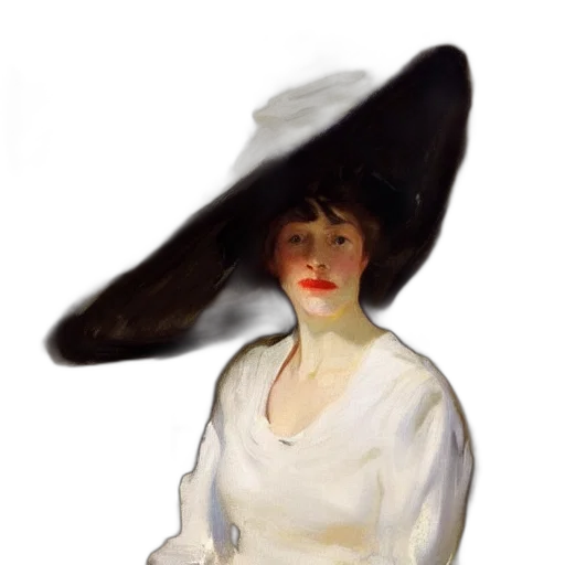 hat, dress, staff, face transparent PNG cut-out