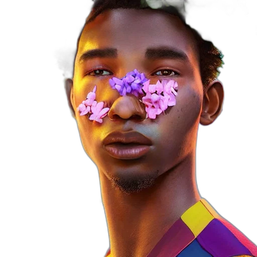 face, mask, flower, crown transparent PNG cut-out