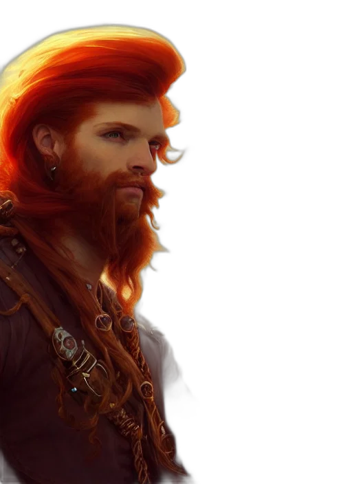 hair, fantasy art, concept art, photorealistic transparent PNG cut-out