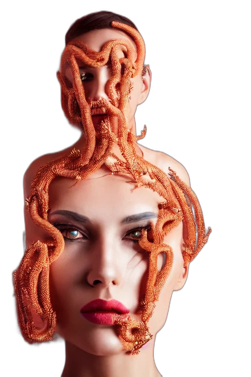 hair, mask, creature, face transparent PNG cut-out