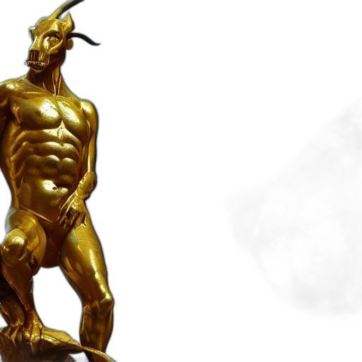 3d render, concept art, golden, portrait transparent PNG cut-out
