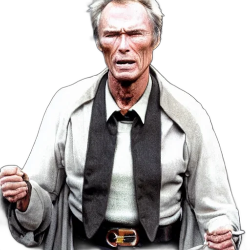 jacket, staff, face, weapon transparent PNG cut-out