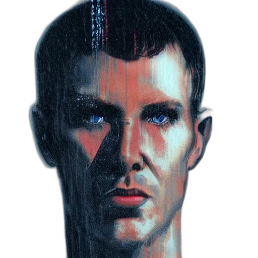robot, face, cyberpunk, photorealistic transparent PNG cut-out