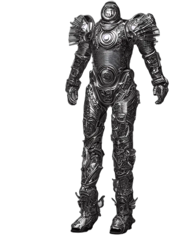 robot, staff, mask, creature transparent PNG cut-out