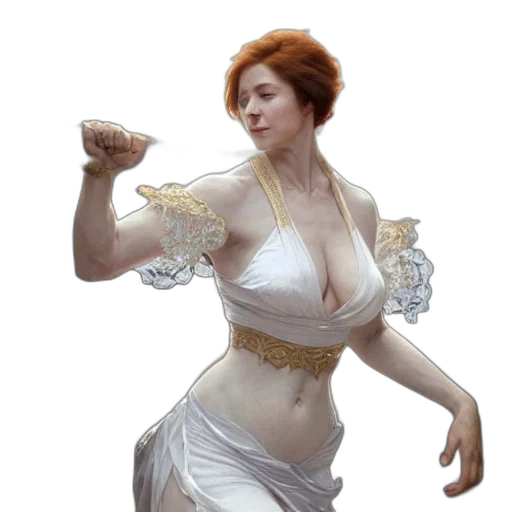 dress, jewelry, sword, staff transparent PNG cut-out