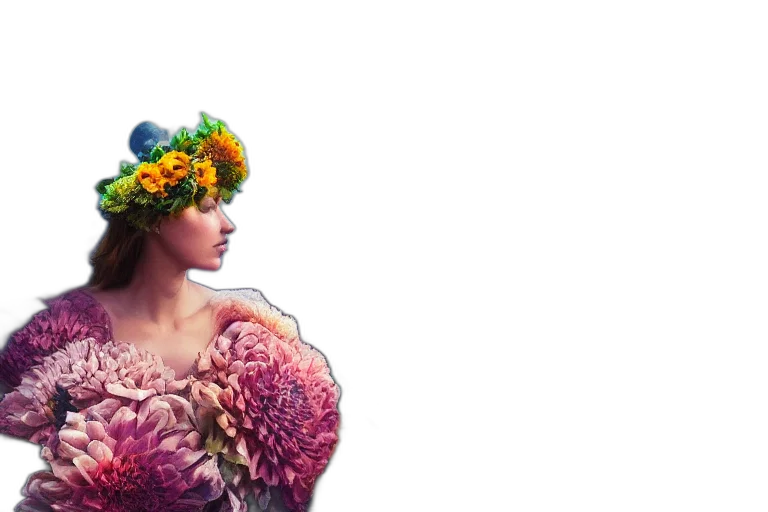 crown, dress, flower, hat transparent PNG cut-out